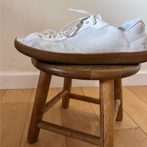 Men's White Sneakers with Brown Sole